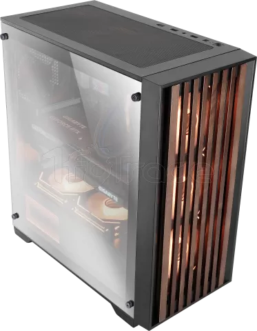 Photo de Boitier Moyen Tour ATX Mars Gaming MC-Wood avec panneau vitré (Noir/Chrome)