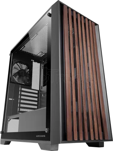 Photo de Boitier Moyen Tour ATX Mars Gaming MC-Wood avec panneau vitré (Noir/Transparent)