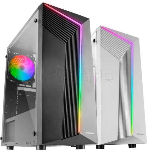 Photo de Boitier Moyen Tour ATX Mars Gaming MC-X7 RGB avec panneau vitré (Blanc)