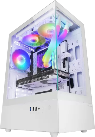 Photo de Boitier Moyen Tour ATX Mars Gaming MC-XO RGB avec panneaux vitrés (Blanc)