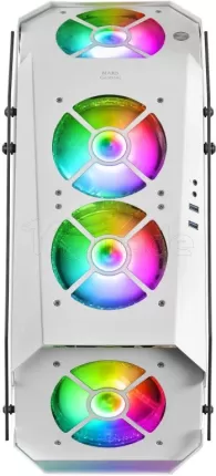 Photo de Boitier Moyen Tour ATX Mars Gaming MC51 RGB avec panneaux vitrés (Blanc)