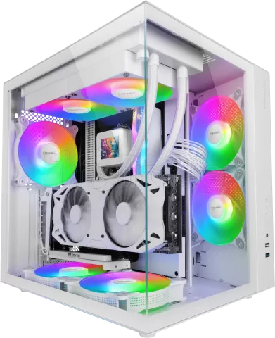 Photo de Boitier Moyen Tour ATX Mars Gaming MCV-One avec panneaux vitrés (Blanc)