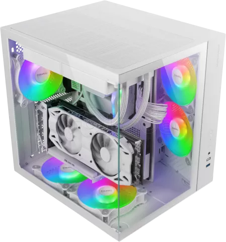 Photo de Boitier Moyen Tour ATX Mars Gaming MCV-One avec panneaux vitrés (Blanc)