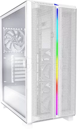 Photo de Boitier Moyen Tour ATX Montech Sky One Lite RGB avec panneau vitré (Blanc)