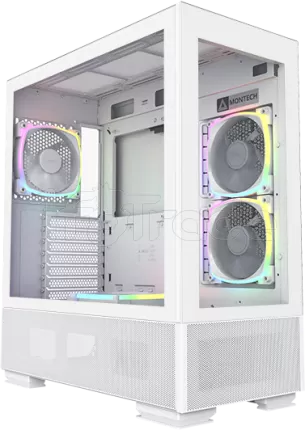 Photo de Boitier Moyen Tour ATX Montech Sky Two RGB avec panneaux vitrés (Blanc)