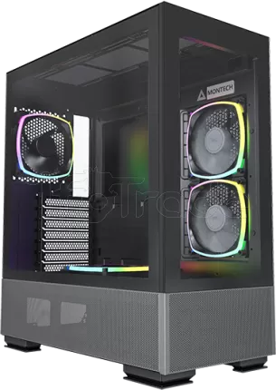 Photo de Boitier Moyen Tour ATX Montech Sky Two RGB avec panneaux vitrés (Noir)