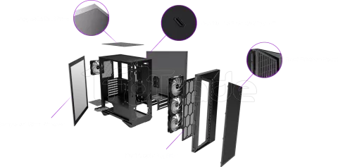 Photo de Boitier Moyen Tour ATX MSI MPG Gungnir 111R RGB avec panneaux vitrés (Noir)