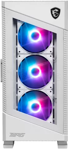 Photo de Boitier Moyen Tour ATX MSI MPG Velox 100R RGB avec panneaux vitrés (Blanc)