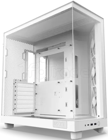 Photo de Boitier Moyen Tour ATX NZXT H6 Flow  avec panneaux vitrés (Blanc)