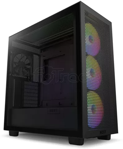 Photo de Boitier Moyen Tour ATX NZXT H7 Flow RGB avec panneau vitré (Noir)