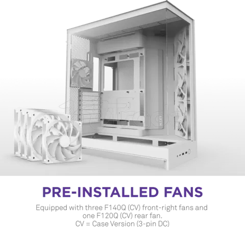 Photo de Boitier Moyen Tour ATX NZXT H9 Flow avec panneaux vitrés (Blanc)