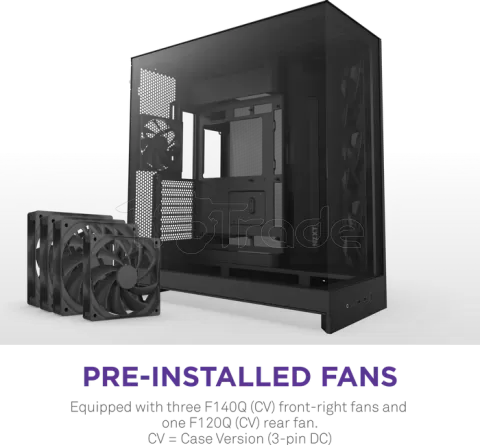 Photo de Boitier Moyen Tour ATX NZXT H9 Flow avec panneaux vitrés (Noir)