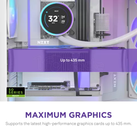 Photo de Boitier Moyen Tour ATX NZXT H9 Flow+ RGB avec panneaux vitrés (Blanc)