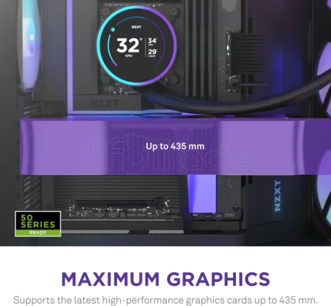 Photo de Boitier Moyen Tour ATX NZXT H9 Flow+ RGB avec panneaux vitrés (Noir)