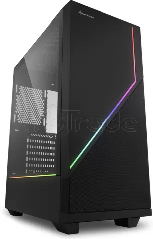 Boîtier PC ATX Semi-Tour Sharkoon - Noir, Verre Trempé, 7 Ventilateurs Inclus, Flux D'air Optimisé