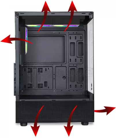 Photo de Boitier Moyen Tour ATX Spirit Of Gamer Spectra Dark RGB avec panneaux vitrés (Noir)