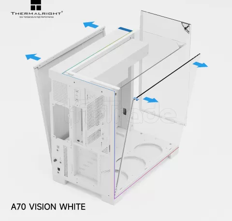 Photo de Boitier Moyen Tour ATX Thermalright A70 Vision RGB avec panneaux vitrés (Blanc)