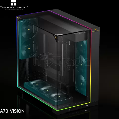 Photo de Boitier Moyen Tour ATX Thermalright TR-A70 Vision RGB avec panneaux vitrés (Noir)