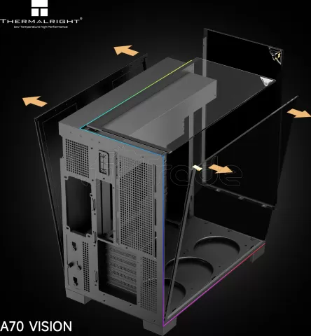 Photo de Boitier Moyen Tour ATX Thermalright TR-A70 Vision RGB avec panneaux vitrés (Noir)