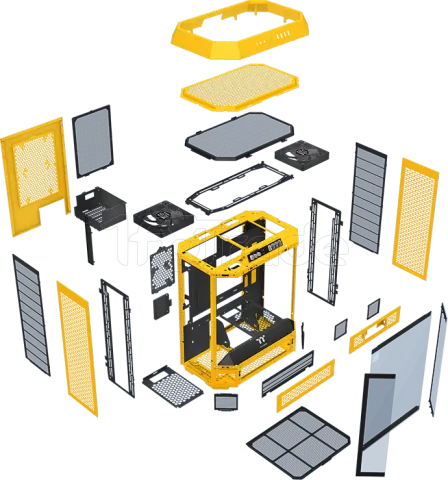 Photo de Boitier Moyen Tour ATX Thermaltake The Tower 600 avec panneaux vitrés (Jaune)