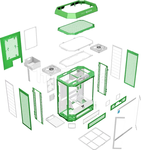 Photo de Boitier Moyen Tour ATX Thermaltake The Tower 600 avec panneaux vitrés (Vert/Blanc)