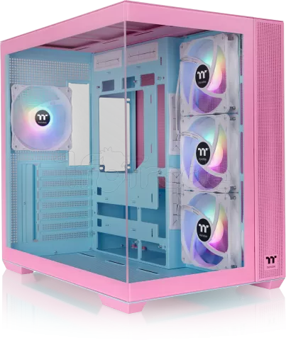 Photo de Boitier Moyen Tour ATX Thermaltake View 380 TG RGB avec panneaux vitrés (Rose/Bleu)
