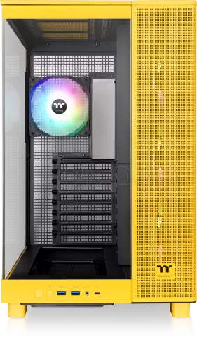 Photo de Boitier Moyen Tour ATX Thermaltake View 380 XL TG RGB avec panneaux vitrés (Jaune)
