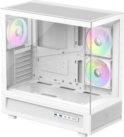 Photo de Boitier Moyen Tour ATX Xeron Nex C51 RGB avec panneaux vitrés (Blanc)