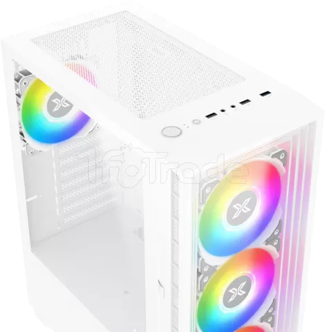 Photo de Boitier Moyen Tour ATX Xigmatek Phantom RGB avec panneaux vitrés (Blanc)