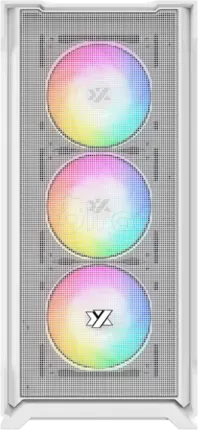 Photo de Boitier Moyen Tour ATX XYZ AirOne 300 X Mesh RGB avec panneau vitré (Blanc)