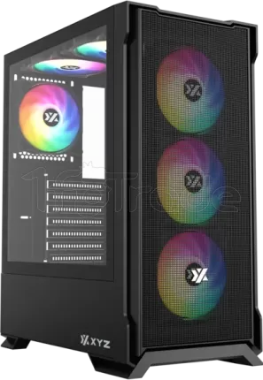 Photo de Boitier Moyen Tour ATX XYZ AirOne 300 X Mesh RGB avec panneau vitré (Noir)