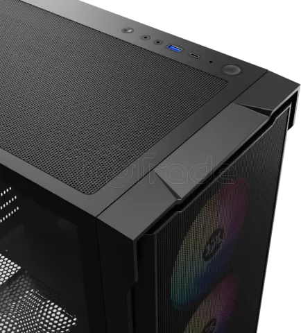 Photo de Boitier Moyen Tour ATX XYZ AirOne 300 X Mesh RGB avec panneau vitré (Noir)