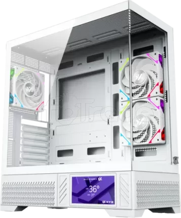 Photo de Boitier Moyen Tour ATX XYZ Aurorax 100 Pro RGB avec panneau vitré (Blanc)