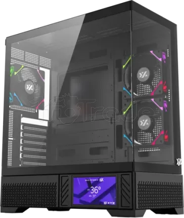 Photo de Boitier Moyen Tour ATX XYZ Aurorax 100 Pro RGB avec panneau vitré (Noir)