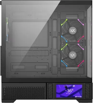 Photo de Boitier Moyen Tour ATX XYZ Aurorax 100 Pro RGB avec panneau vitré (Noir)