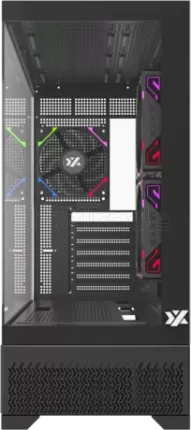 Photo de Boitier Moyen Tour ATX XYZ Aurorax 100 Pro RGB avec panneau vitré (Noir)