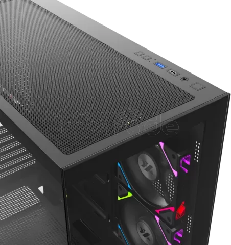 Photo de Boitier Moyen Tour ATX XYZ Aurorax 100 Pro RGB avec panneau vitré (Noir)