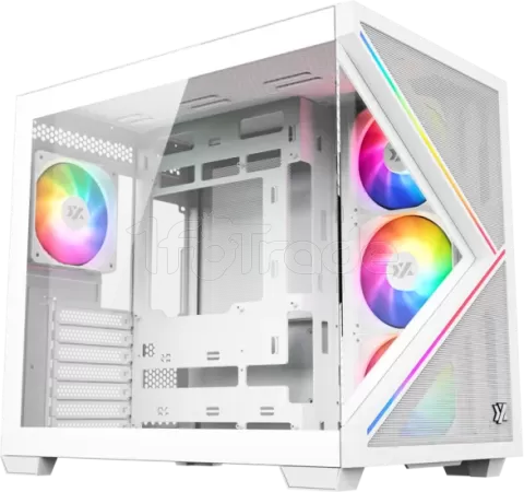 Photo de Boitier Moyen Tour ATX XYZ Qubex RGB avec panneaux vitrés (Blanc)