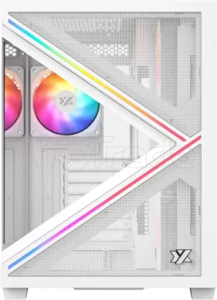 Photo de Boitier Moyen Tour ATX XYZ Qubex RGB avec panneaux vitrés (Blanc)