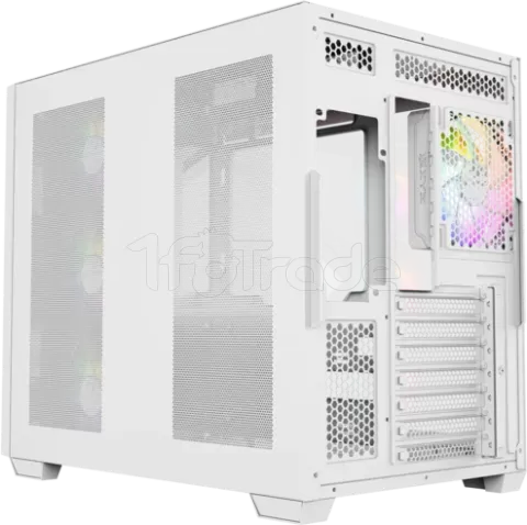 Photo de Boitier Moyen Tour ATX XYZ Qubex RGB avec panneaux vitrés (Blanc)