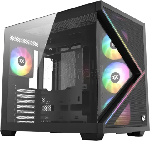 Photo de Boitier Moyen Tour ATX XYZ Qubex RGB avec panneaux vitrés (Noir)
