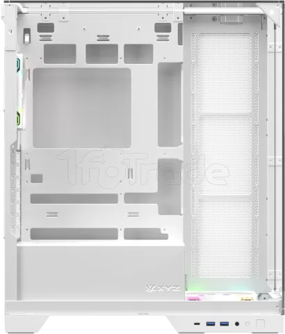 Photo de Boitier Moyen Tour ATX XYZ Trifecta Hydrotemp RGB avec panneaux vitrés (Blanc) avec Watercooling