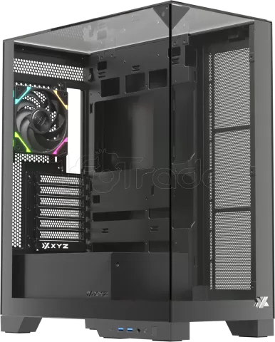 Photo de Boitier Moyen Tour ATX XYZ Trifecta Hydrotemp RGB avec panneaux vitrés (Noir) avec Watercooling