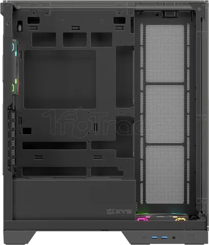 Photo de Boitier Moyen Tour ATX XYZ Trifecta Hydrotemp RGB avec panneaux vitrés (Noir) avec Watercooling