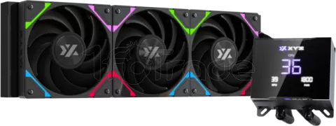 Photo de Boitier Moyen Tour ATX XYZ Trifecta Hydrotemp RGB avec panneaux vitrés (Noir) avec Watercooling