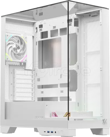 Photo de Boitier Moyen Tour ATX XYZ Trifecta RGB avec panneaux vitrés (Blanc) avec Watercooling Hydrotemp 360mm