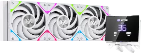 Photo de Boitier Moyen Tour ATX XYZ Trifecta RGB avec panneaux vitrés (Blanc) avec Watercooling Hydrotemp 360mm