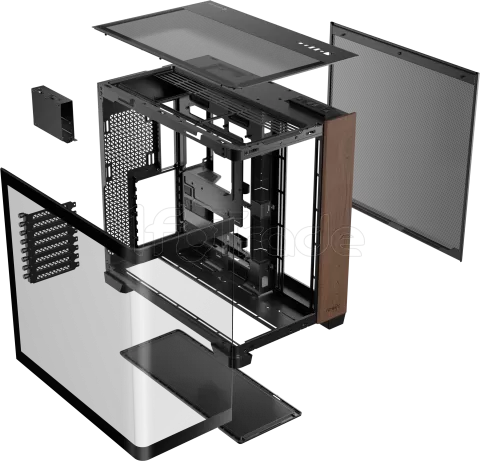 Photo de Boitier Moyen Tour E-ATX Antec Constellation C8 Curve Wood avec panneaux vitrés (Noir)