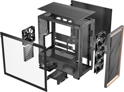 Photo de Boitier Moyen Tour E-ATX Antec Flux avec panneau vitré (Noir/Marron)