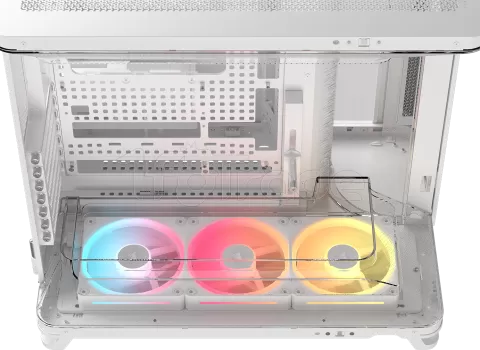 Photo de Boitier Moyen Tour E-ATX Corsair Air 5400 LX-R iCue Link RGB avec panneaux vitrés (Blanc)